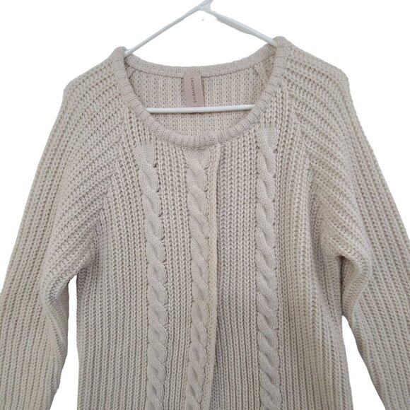 Skovhuus Women's Long Sleeve Wool Blend Cardigan Sweater Cream Size S - Picture 3 of 9